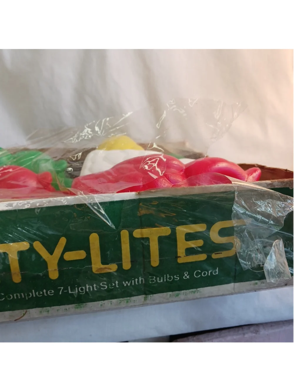 Vintage NOMA 7 Blow Mold Plastic OWL Patio Party Lites Tiki Light String NOS